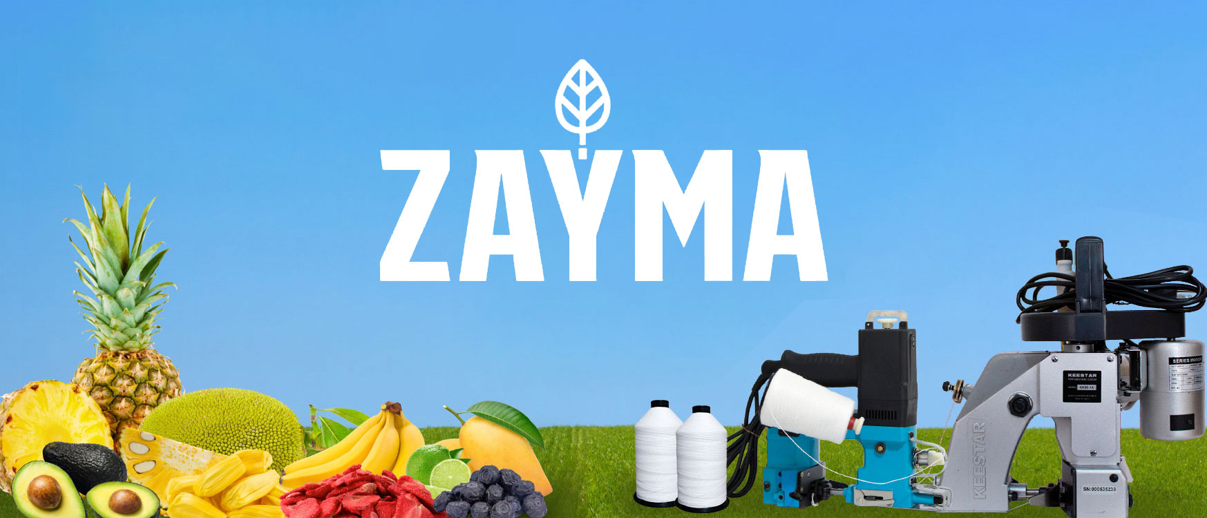 Zayma Inicio sitio web oficial para compra de productos agropecuarios y máquinas para coser costales